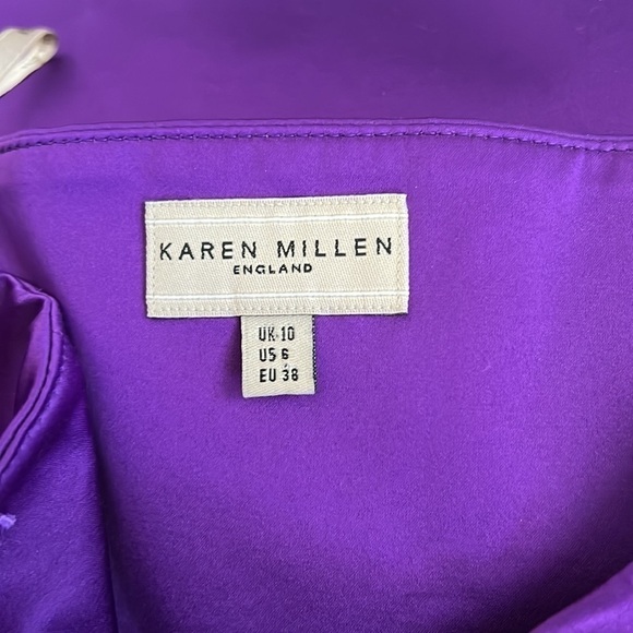 Karen Millen Purple Satin Strapless Mini Dresses 2 Available Size 4&6 - Picture 13 of 15